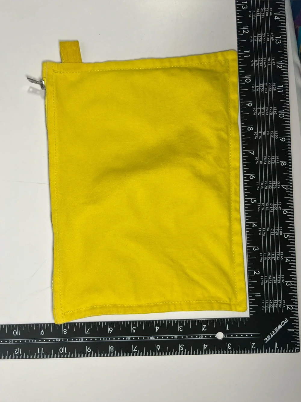 Hermès Yellow Cotton Flat Zip Pouch Document Travel Organizer